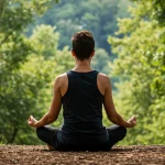 Viver o Presente: Mindfulness para Aumentar Satisfação em 15% até 2025 Pessoa meditando em um ambiente natural tranquilo, simbolizando o viver o presente com mindfulness.