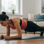 Treino em Casa com Peso Corporal: 30 Dias para Resultados em 2025 Pessoa realizando prancha, simbolizando o início de um programa de treino em casa de 30 dias.