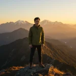 Pessoa em pico de montanha simbolizando resiliência e superação de desafios em 2025.