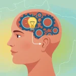 TCC no Brasil: 8 sessões para transformar sua mente em 2025 Pessoa com mente clara e engrenagens girando suavemente, representando a eficácia da TCC no Brasil.